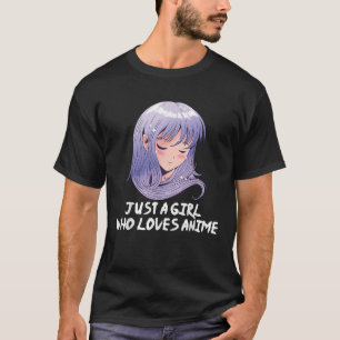 T-shirt Mignonne Juste Une Fille Qui Aime Anime Japonais A
