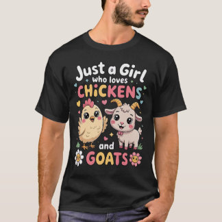 T-shirt Mignonne juste une fille qui aime le poulet et l'é