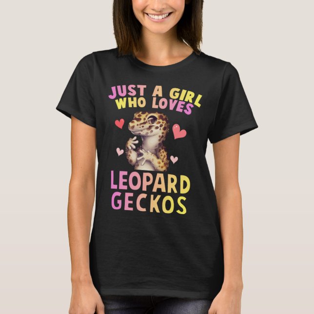 T-shirt Mignonne Juste Une Fille Qui Aime Leopard Geckos L (Devant)