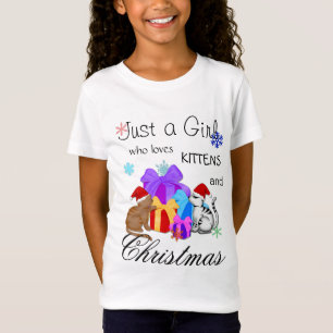 T-Shirt Mignonne juste une fille qui aime les chatons et N
