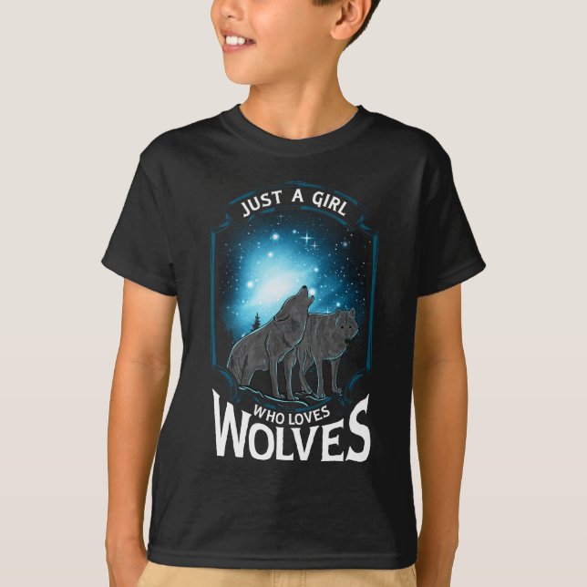 T-shirt Mignonne Juste Une Fille Qui Aime Les Loups Loups  (Devant)