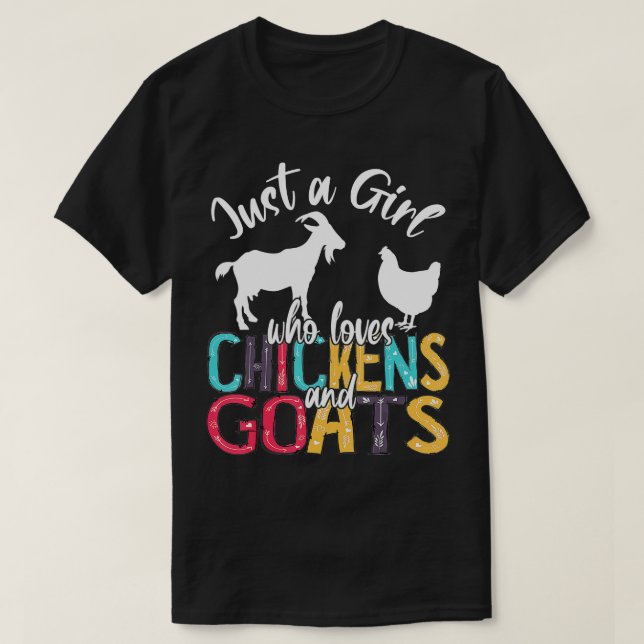 T-shirt Mignonne Juste Une Fille Qui Aime Les Poulets Chèv (Design devant)