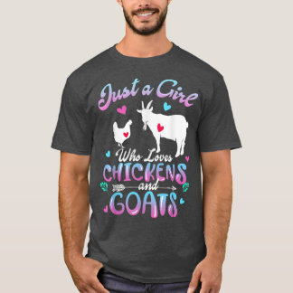 T-shirt Mignonne Juste Une Fille Qui Aime Les Poulets Chèv