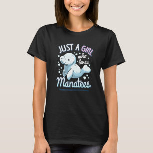 T-shirt Mignonne Juste Une Fille Qui Aime Manatee Voir Vac
