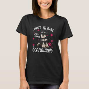 T-shirt Mignonne Juste Une Fille Qui Aime Schnauzer Chien