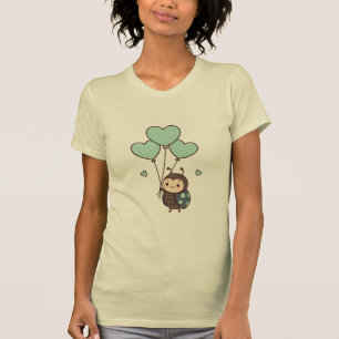 T-shirt Mignonne Ladybug Kawaii Art' Ballon en forme de cœ