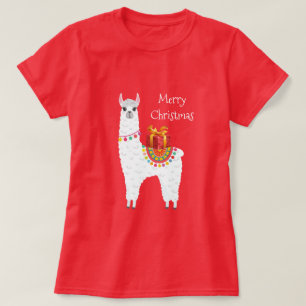 T-shirt Mignonne lama de Noël de l'Alpaga