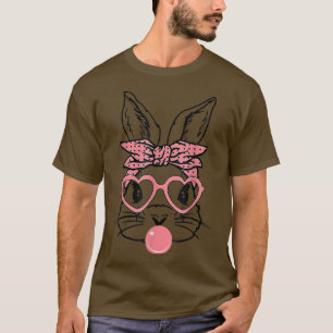 T-shirt Mignonne Lapin Avec Lunettes De Coeur Bandana Bubb