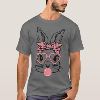T-shirt Mignonne Lapin Avec Lunettes De Coeur Bandana Bubb