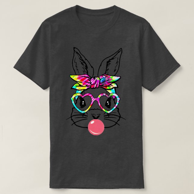 T-shirt Mignonne Lapin Avec Lunettes De Coeur Bandana Bubb (Design devant)