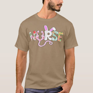 T-shirt Mignonne Lapin Avec Oeufs Stethoscope Scrub Infirm