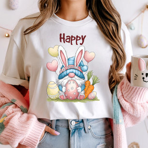 T-shirt Mignonne lapin de Pâques avec oeuf et carotte