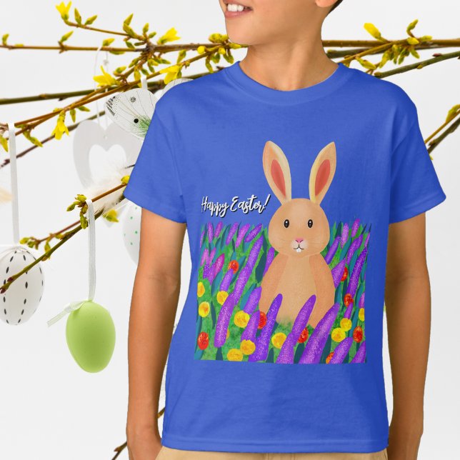 T-shirt Mignonne lapin de Pâques dans les fleurs (Créateur téléchargé)
