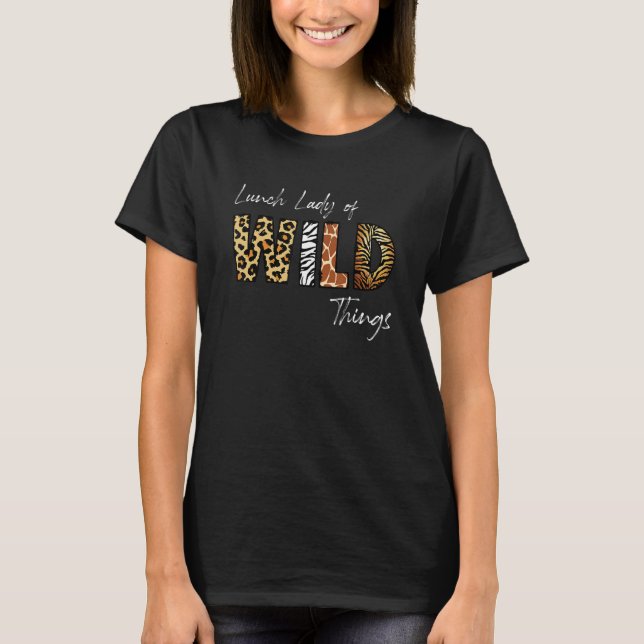 T-shirt Mignonne Léopard Déjeuner Dame De Sauvages (Devant)