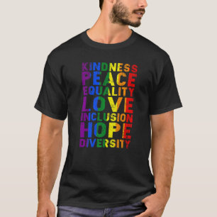 T-shirt Mignonne Lgbt Gay gentillesse Paix Amour Égalité H