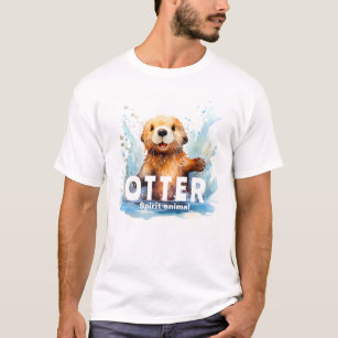 T-shirt Mignonne loutre de mer dans l'eau Esprit animal Pe