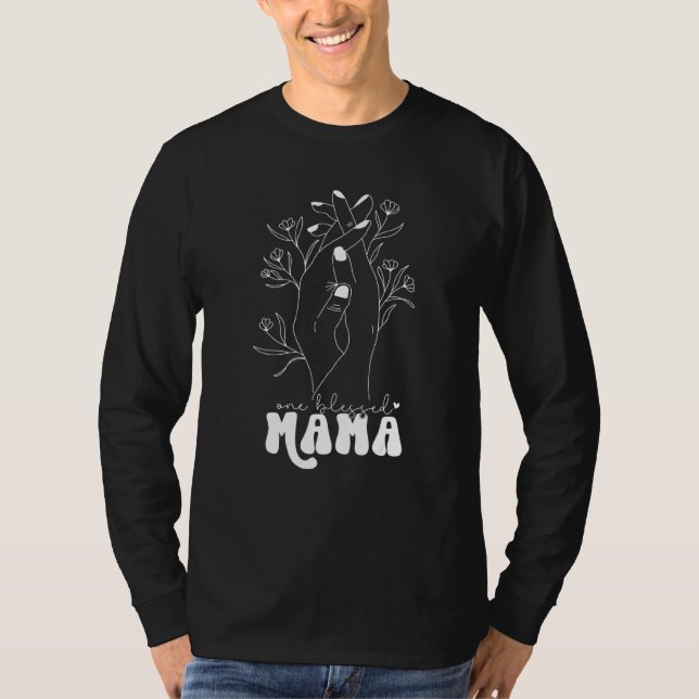 T-shirt Mignonne Main Tirée Un Bienheureux Maman Maman Gra (Devant)