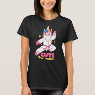 T-shirt Mignonne Mais Dangereuse Filles Drôle Karate Unico