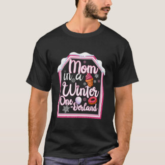 T-shirt Mignonne Maman Dans L'Anse D'Hiver Rose Premier An