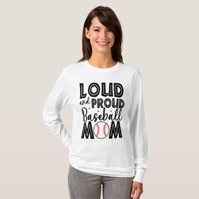 T-shirt Mignonne maman de baseball (Devant entier)