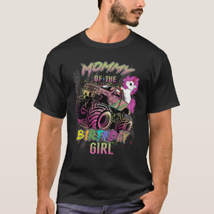 T-shirt Mignonne Maman D'Un Monstre Camion Fille Anniversa