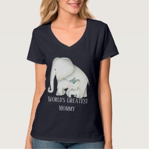 T-shirt Mignonne maman et bébé éléphant