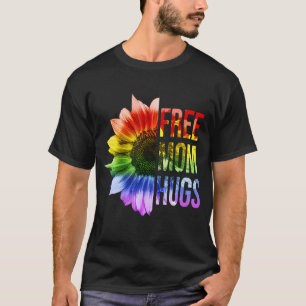 T-shirt Mignonne maman libre Hugs Lgbt Pride Rainbow Sunfl