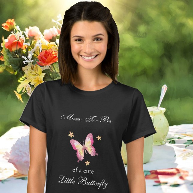 T-shirt Mignonne Maman Pour Être Rose Petit Papillon (Créateur téléchargé)