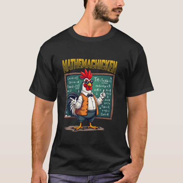 T-shirt Mignonne Math de poulet Enseignant Mathemachicken  (Devant)