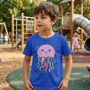 T-shirt Mignonne méduse bébé Kawaii souriante avec des bul