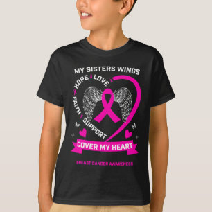T-shirt Mignonne Mes Soeurs Ailes Couvrir Mon Coeur Cancer