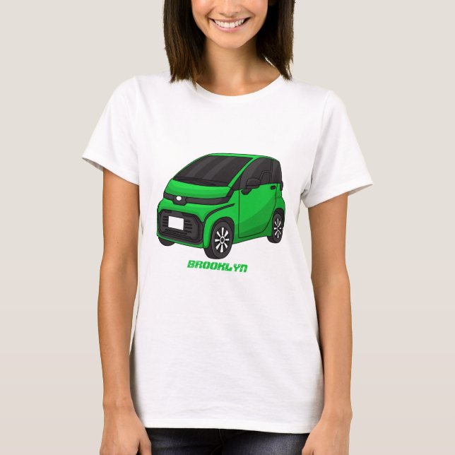 T-shirt Mignonne micro-voiture verte (Devant)