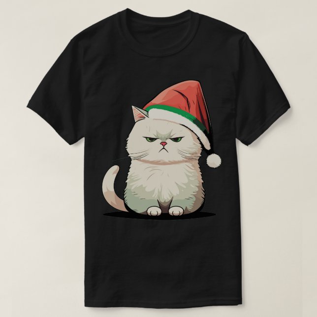 T-shirt Mignonne moche Noël Chat cadeau Drôle Chat Noël 1 (Design devant)