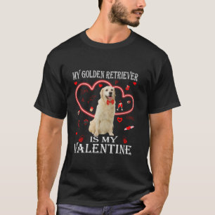 T-shirt Mignonne Mon Golden Retriever est ma Saint Valenti