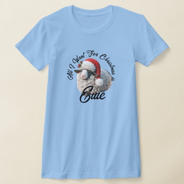 T-shirt Mignonne mouton portant le chapeau du Père Noël (Poser)