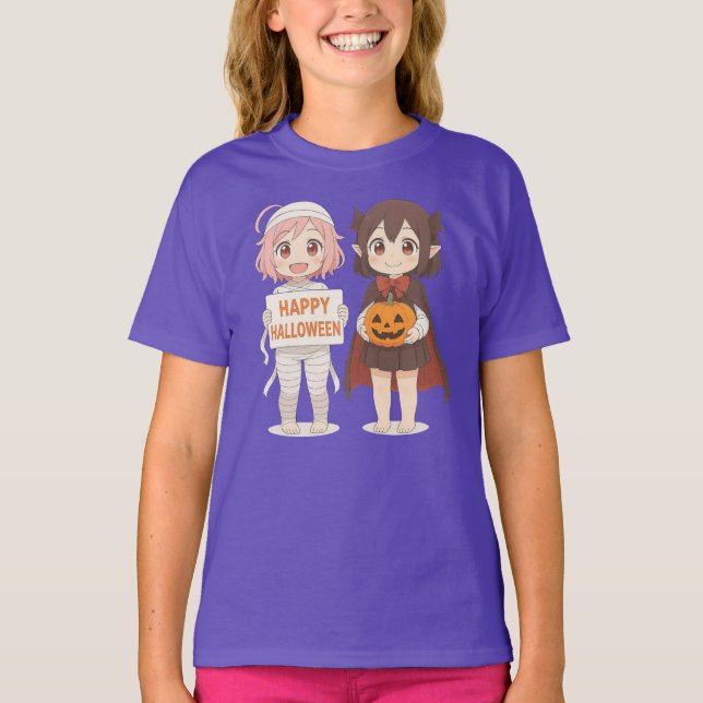 T-shirt mignonne mummy & vampire filles (Devant)