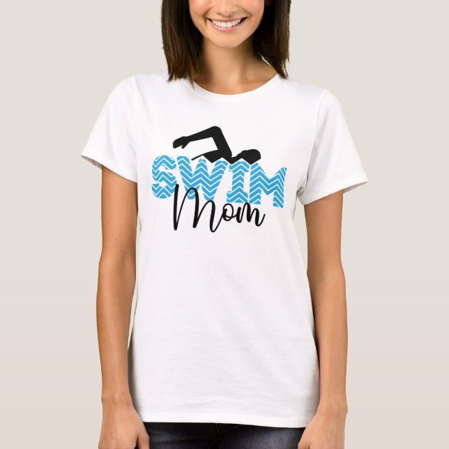 T-shirt mignonne nage maman mot art (Devant)