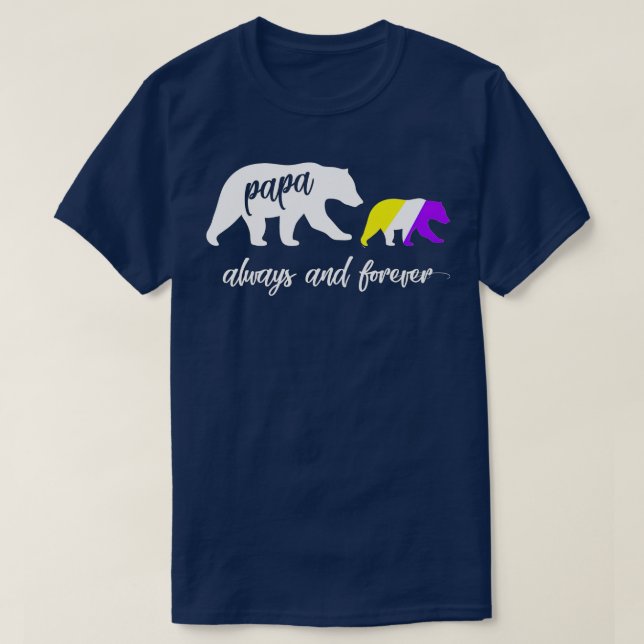 T-shirt Mignonne non binaire Papa Ours Cadeau (Design devant)