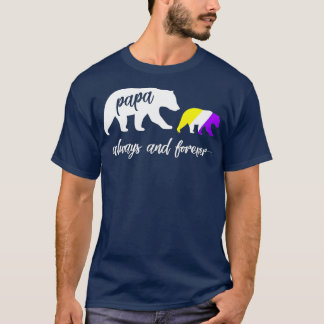 T-shirt Mignonne non binaire Papa Ours Cadeau