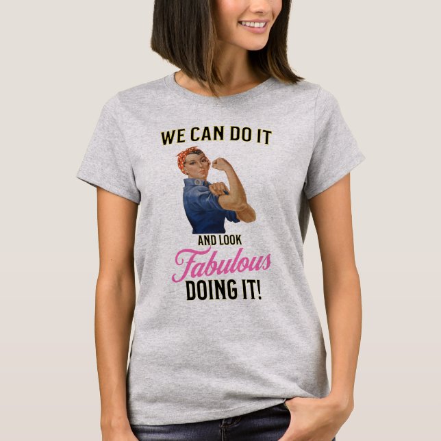 T-shirt Mignonne Nous Pouvons Le Faire Rosie Riveter (Devant)