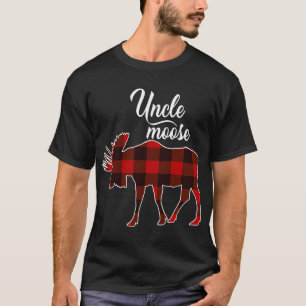 T-shirt Mignonne oncle Moose Rouge Plaid Noël Correspondan