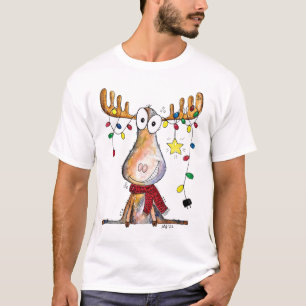 T-shirt Mignonne orignal de Noël