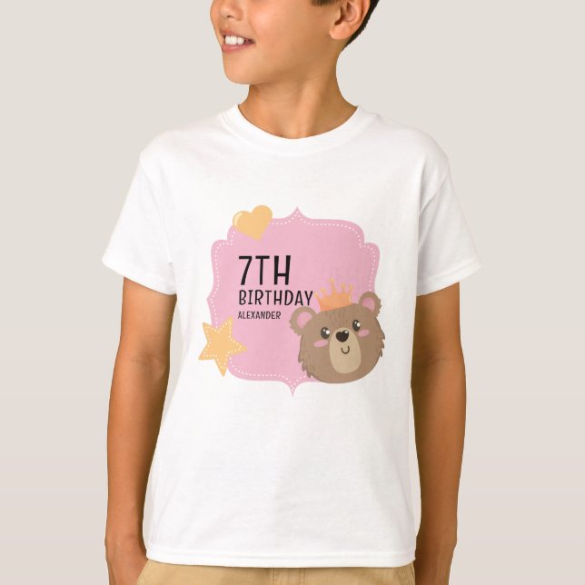 T-shirt Mignonne Ours Teddy Visage Enfants Beary Personnal (Devant)
