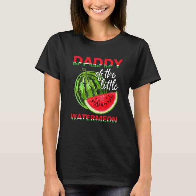 T-shirt Mignonne Papa De La Petite Pastèque Pour Hommes (Devant)