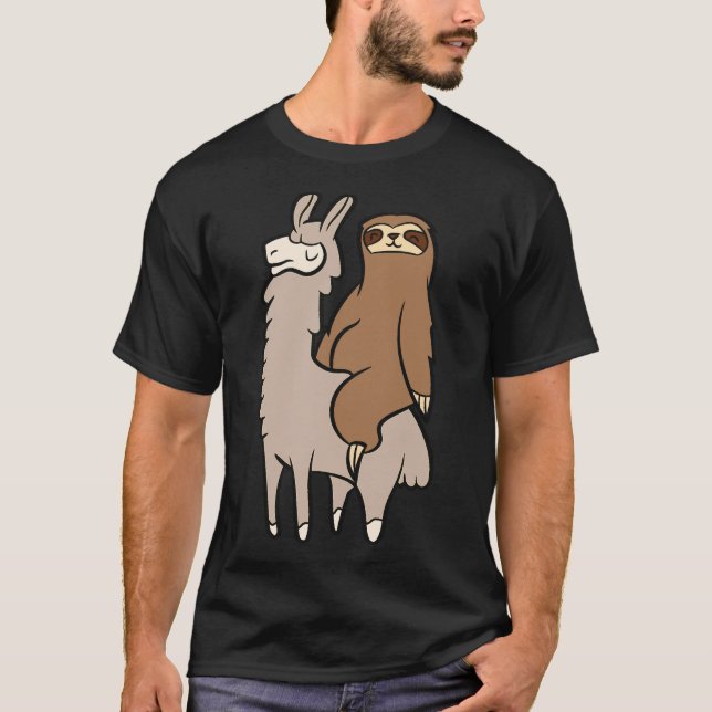 T-shirt Mignonne Parcelle À Rider Sur Llama Love Llama Et  (Devant)