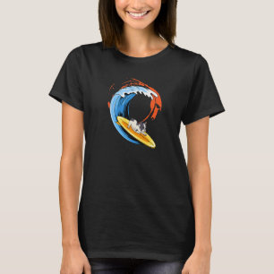 T-shirt Mignonne petit Carlin Chien surf Surf animal