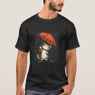 T-shirt Mignonne petite chatte sous le costume parapluie r