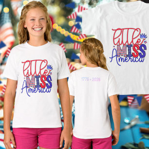 T-shirt Mignonne Petite Miss America 250 1776 à 2026