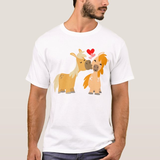 T-shirt Mignonne Ponies en Cartoon en Amour pour enfants T (Devant)