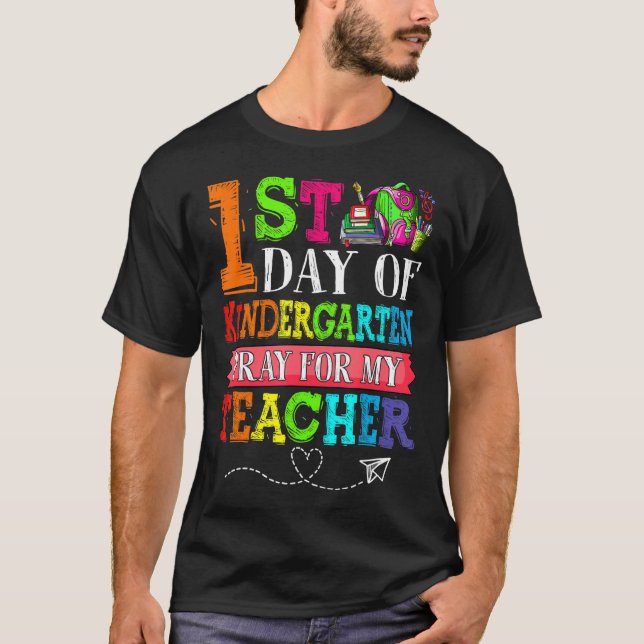 T-shirt Mignonne Prière Pour Mon Enseignant Premier Jour D (Devant)